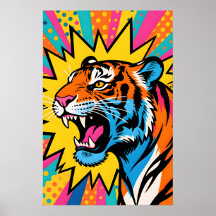 Fierce Tiger  Pop Art  Poster
