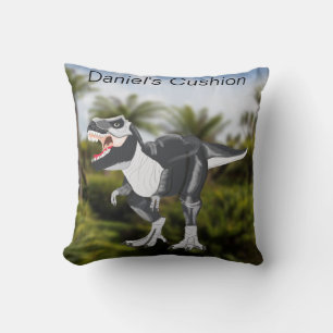 Fierce Tyrannosaurus rex, personalised Throw Pillow