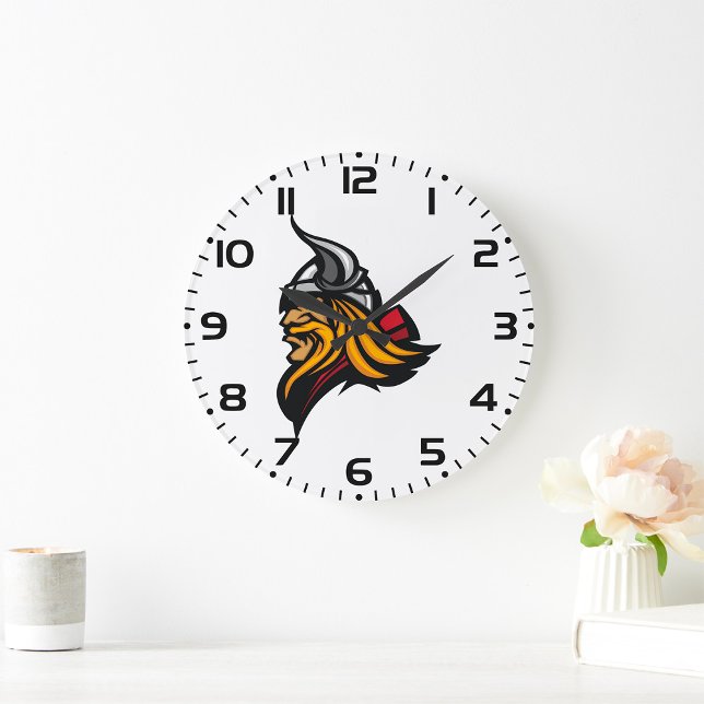 Fierce Viking Warrior Head Norse Helmet and Beard  Large Clock (Creator Uploaded)