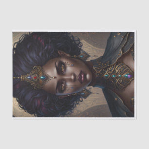 Fierce Warrior Queen African American Decoupage  Tissue Paper