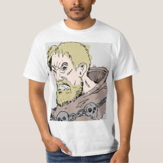 Fierce Warrior with Skull Chain – Dark Medieval Ar T-Shirt
