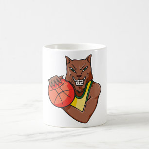 Fierce Wildcat Basketball Mascot Coffee Mug