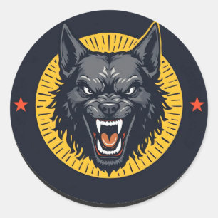Fierce Wolf Spirit Mystic Wild Nature 🌲✨ Classic Round Sticker