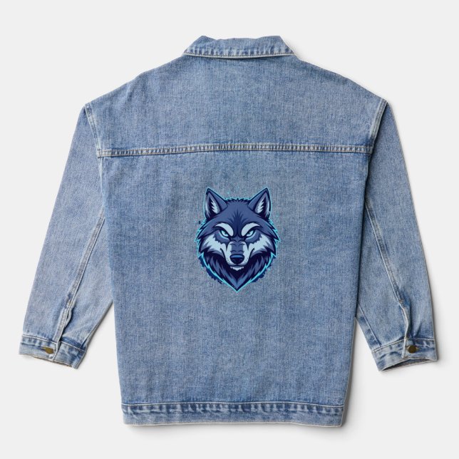 Fierce Wolf – Symbol of Strength and Freedom Denim Jacket (Back)