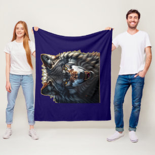 Fierce Wolf – Symbol of Strength and Freedom Fleece Blanket