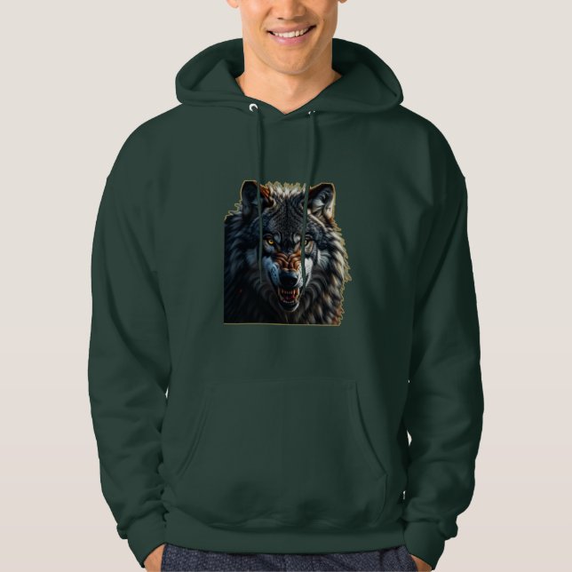 Fierce Wolf – Symbol of Strength and Freedom Hoodie (Front)