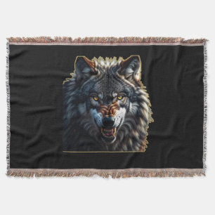 Fierce Wolf – Symbol of Strength and Freedom Throw Blanket