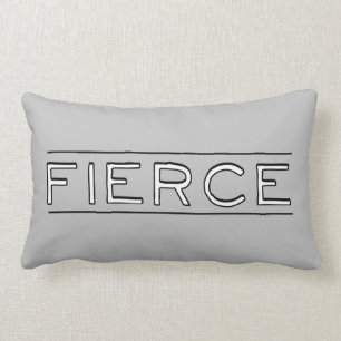 Fierce Word Art Lumbar Pillow