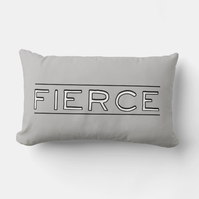 Fierce | Word Art Lumbar Pillow (Front)