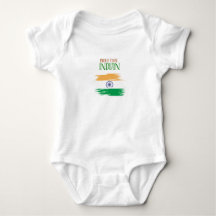 Fière de être bébé body tricolore indien
