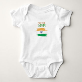 Fière de être bébé body tricolore indien