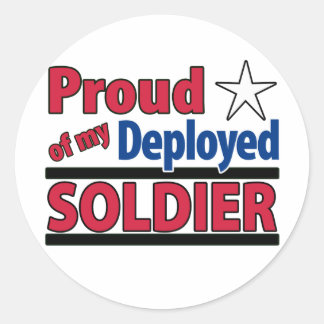 Fière de mon autocollant de soldat déployé