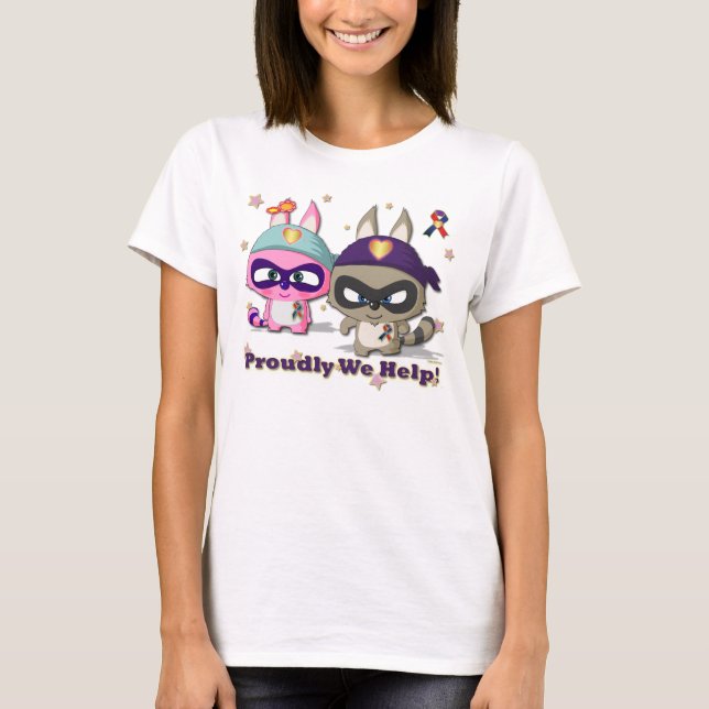 Fièrement nous aidons à piquer le T-shirt mignon (Devant)