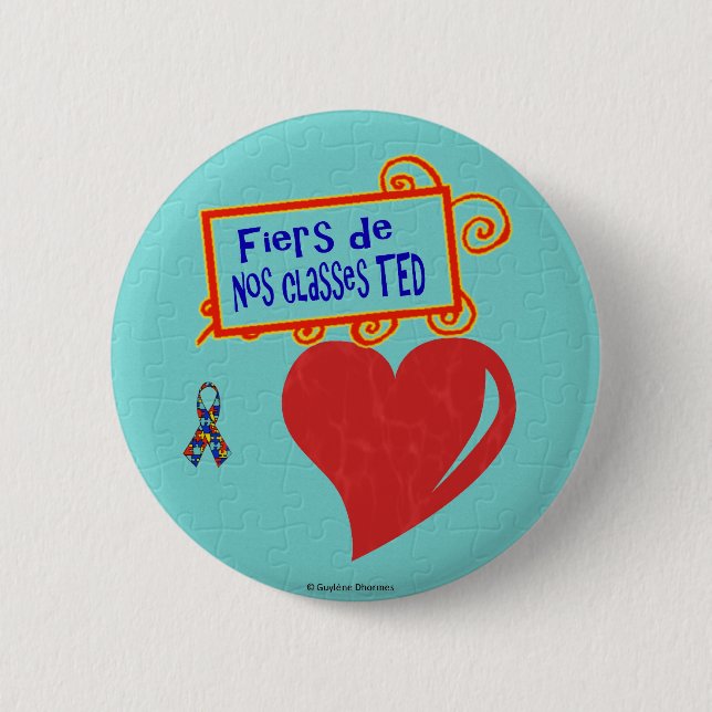 Fiers de nos classes TED 2 Inch Round Button (Front)