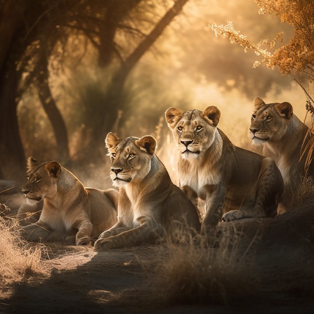 Fierté de Lion reposant dans le puzzle d'ombre (Créateur téléchargé)