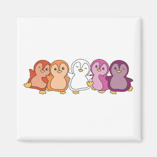 Fierté Drapeau Lesbienne Lgbtq mignon Aimant Pengu