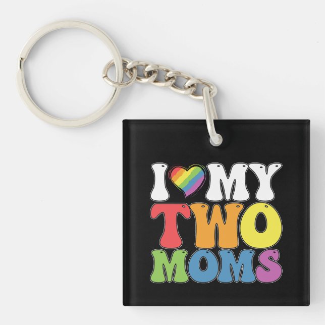 Fierté LGBT J'Aime Mes Deux Moms Soutien Lesbien G (Devant)