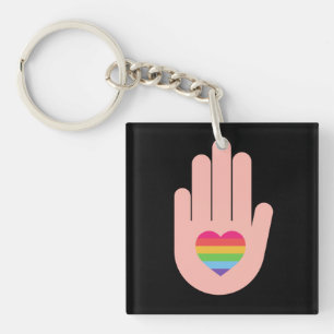 Fierté lgbtq queer love. rainbow color key