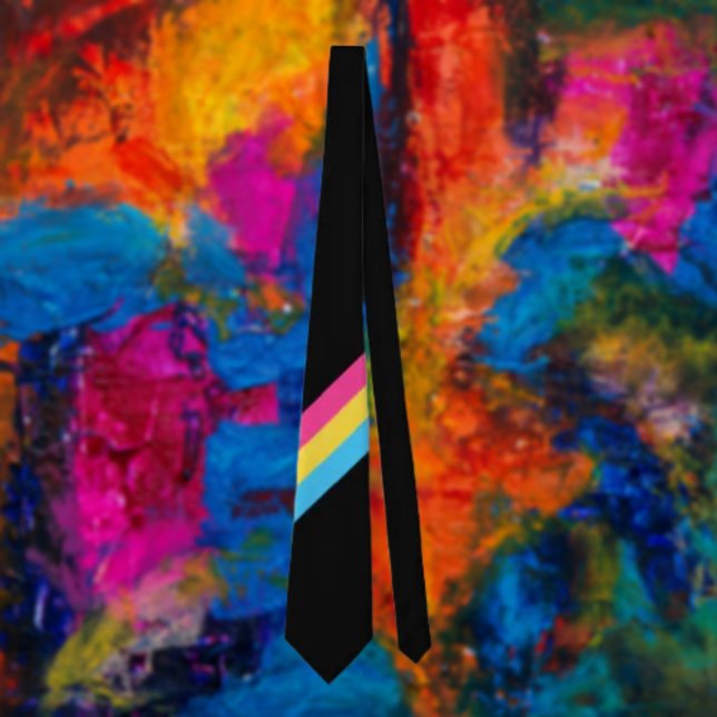 Fierté Pansexuelle Cravate diagonale : Couleurs Gr (Créateur téléchargé)