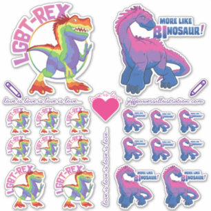 Fierté Sticker Assortiment avec des dinosaures!