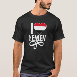 fierté yéménite J'aime le t-shirt drapeau du Yémen