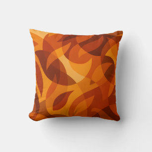 Fiery Abstract Autumn Leaves Throw Pillow