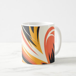Fiery Abstract Explosion in Warm Tones Coffee Mug