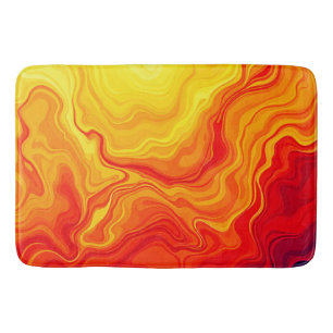 Fiery Abstract Flow Art Bath Mat