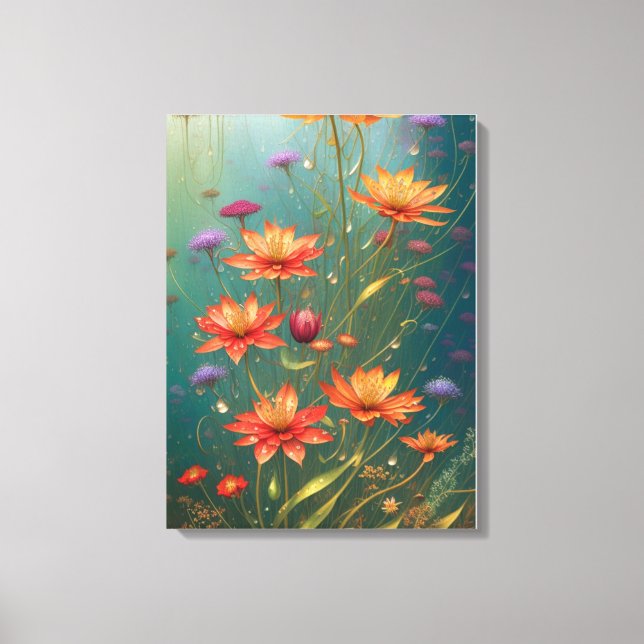 Fiery Abstract Flower Canvas Print (Front)