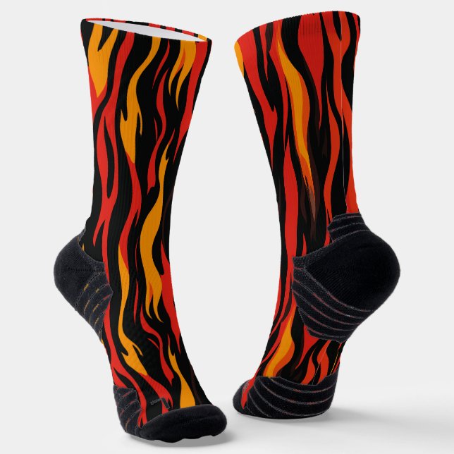 Fiery Abstract Pattern Socks (Angled)