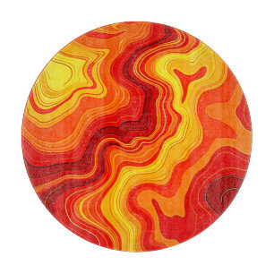 Fiery Abstract Topography Art Cutting Board
