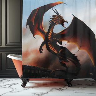 Fiery Amber Dragon Fantasy