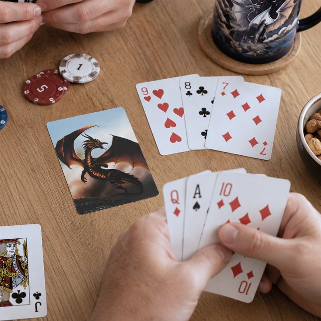 Fiery Amber Dragon Fantasy Playing Cards (Creator Uploaded)