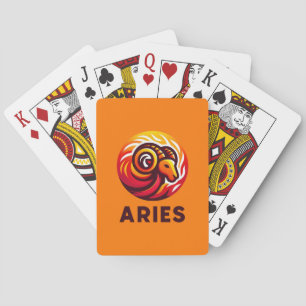 Fiery Aries Astrology Sign Playing Cards
