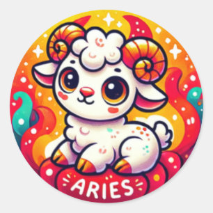 Fiery Aries Baby Ram Sticker