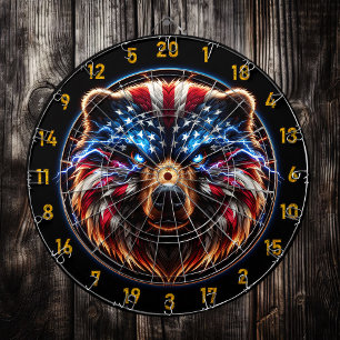 Fiery Bear with Glowing Eyes Dartboard