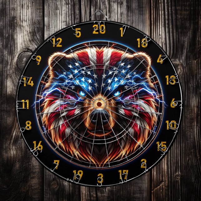 Fiery Bear with Glowing Eyes Dartboard (Creator Uploaded)