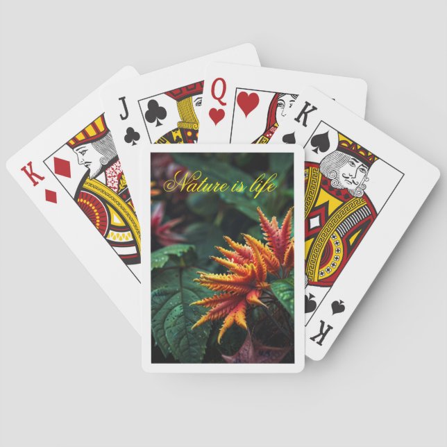 Fiery Bloom of the Enchanted Jungle Playing Cards (Back)