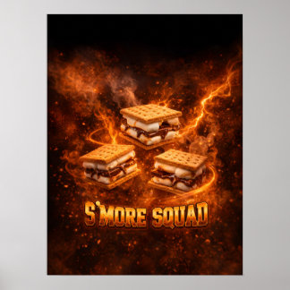 Fiery Campfire Smores Art Poster
