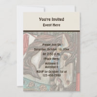 Fiery Carousel Horse Pencil Art Party