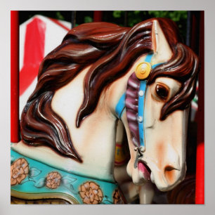Fiery Carousel Horse  Poster