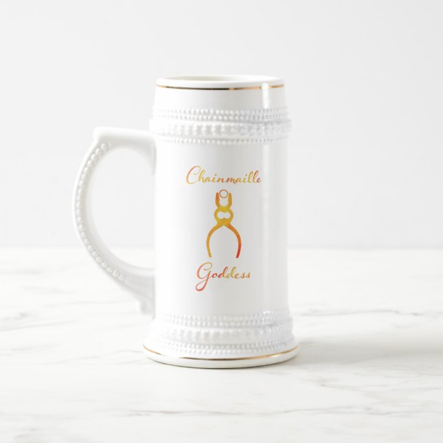 Fiery Chainmaille Goddess Beer Stein (Left)