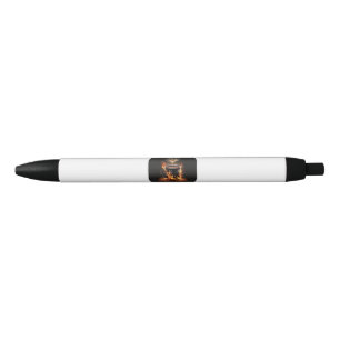 Fiery Christmas Coffee Cup with Heart Steam Art Black Ink Pen