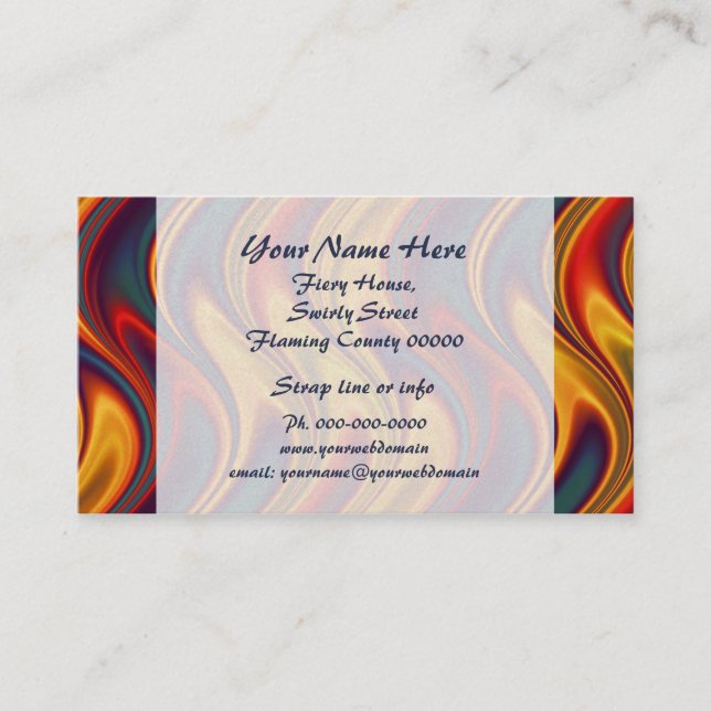 Fiery colours business card (Front)