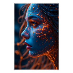 Fiery Cosmic Veins Poster