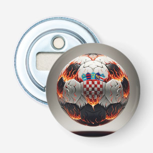 Fiery Croatian Soccer Ball   Bottle Opener