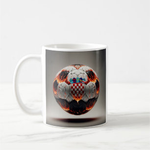 Fiery Croatian Soccer Ball Coffee Mug