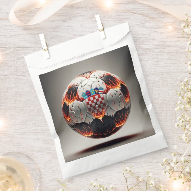 Fiery Croatian Soccer Ball   Favour Bag (Clipped)