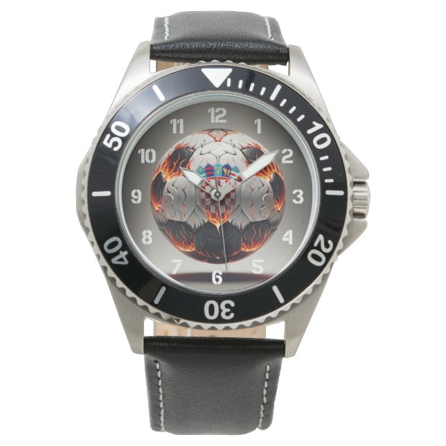 Fiery Croatian Soccer Ball   Watch (Front)