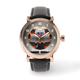 Fiery Croatian Soccer Ball Watch